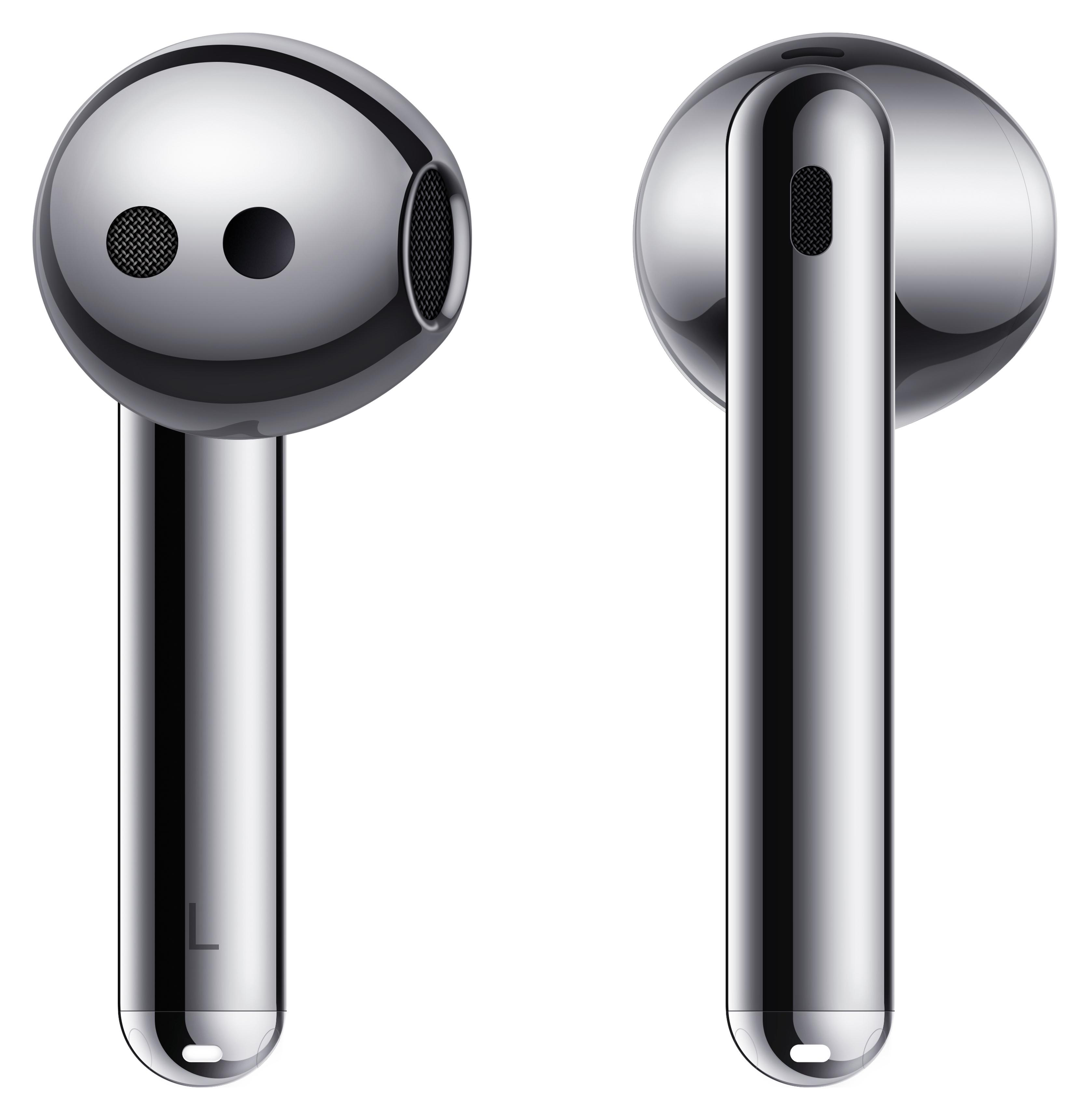 HUAWEI 55034496 FREEBUDS 4 True Wireless (WIRED CASE), In-ear Kopfhörer Bluetooth Silver Frost