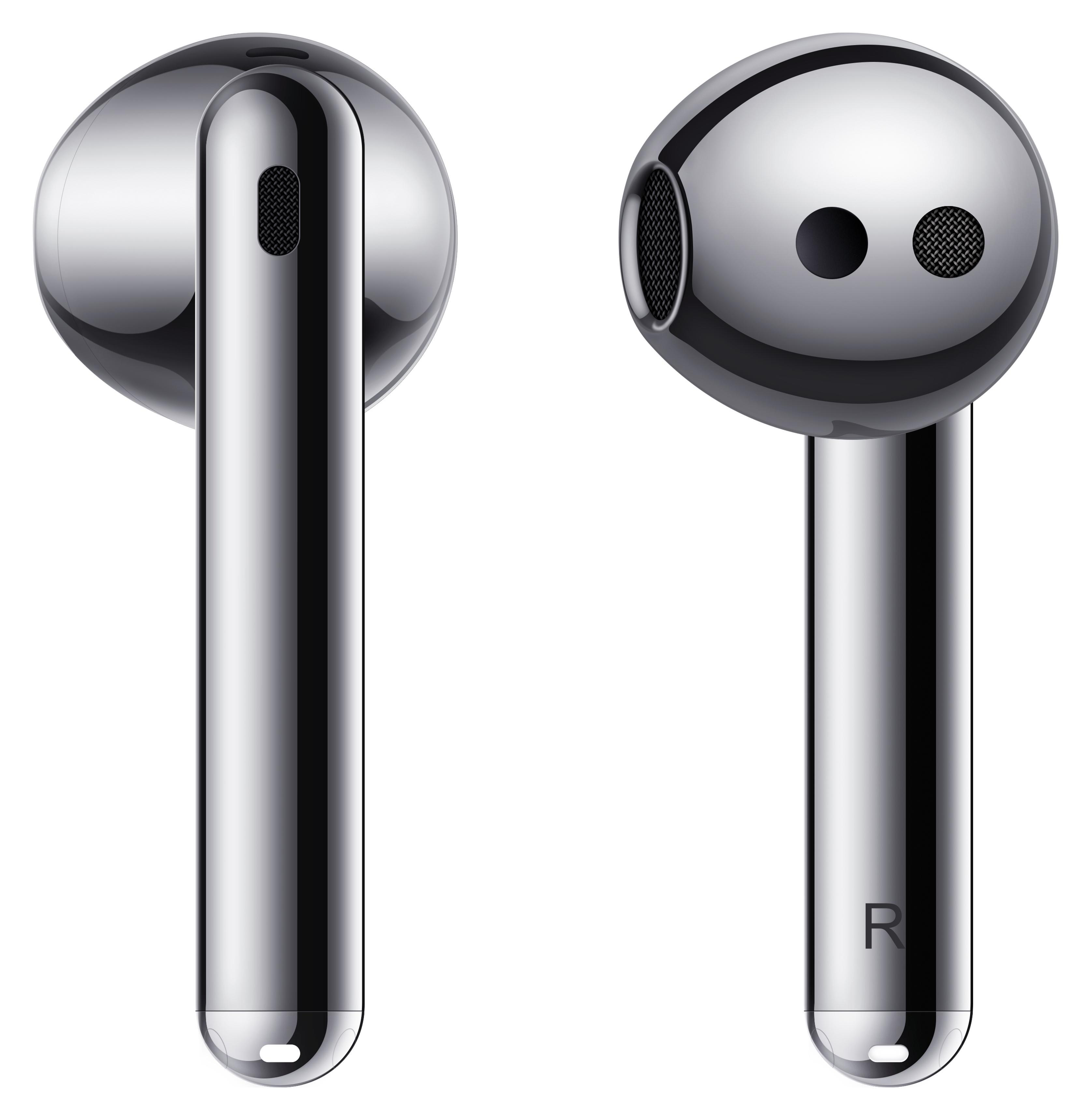 HUAWEI 55034496 FREEBUDS 4 True Wireless (WIRED CASE), In-ear Kopfhörer Bluetooth Silver Frost