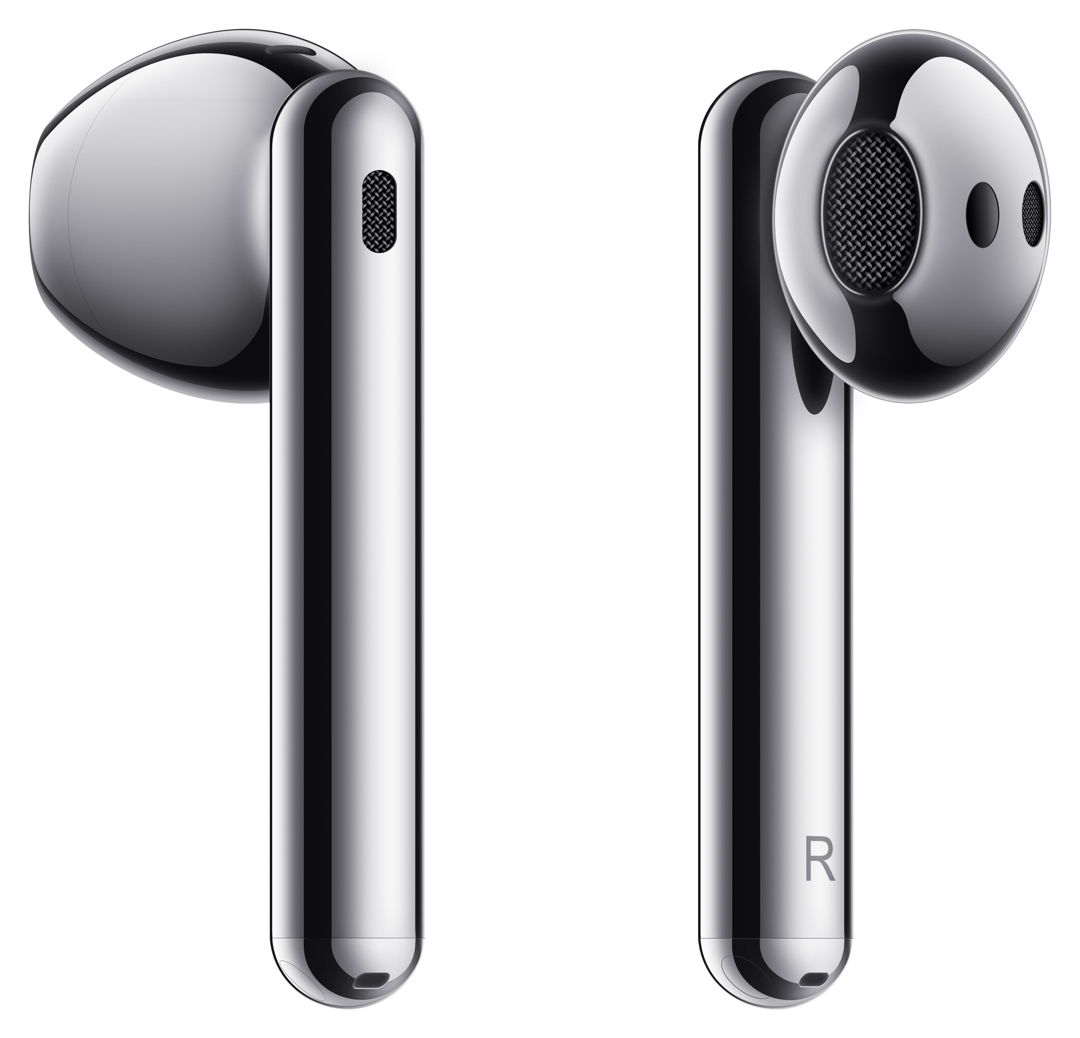 HUAWEI 55034496 FREEBUDS 4 True Wireless (WIRED CASE), In-ear Kopfhörer Bluetooth Silver Frost
