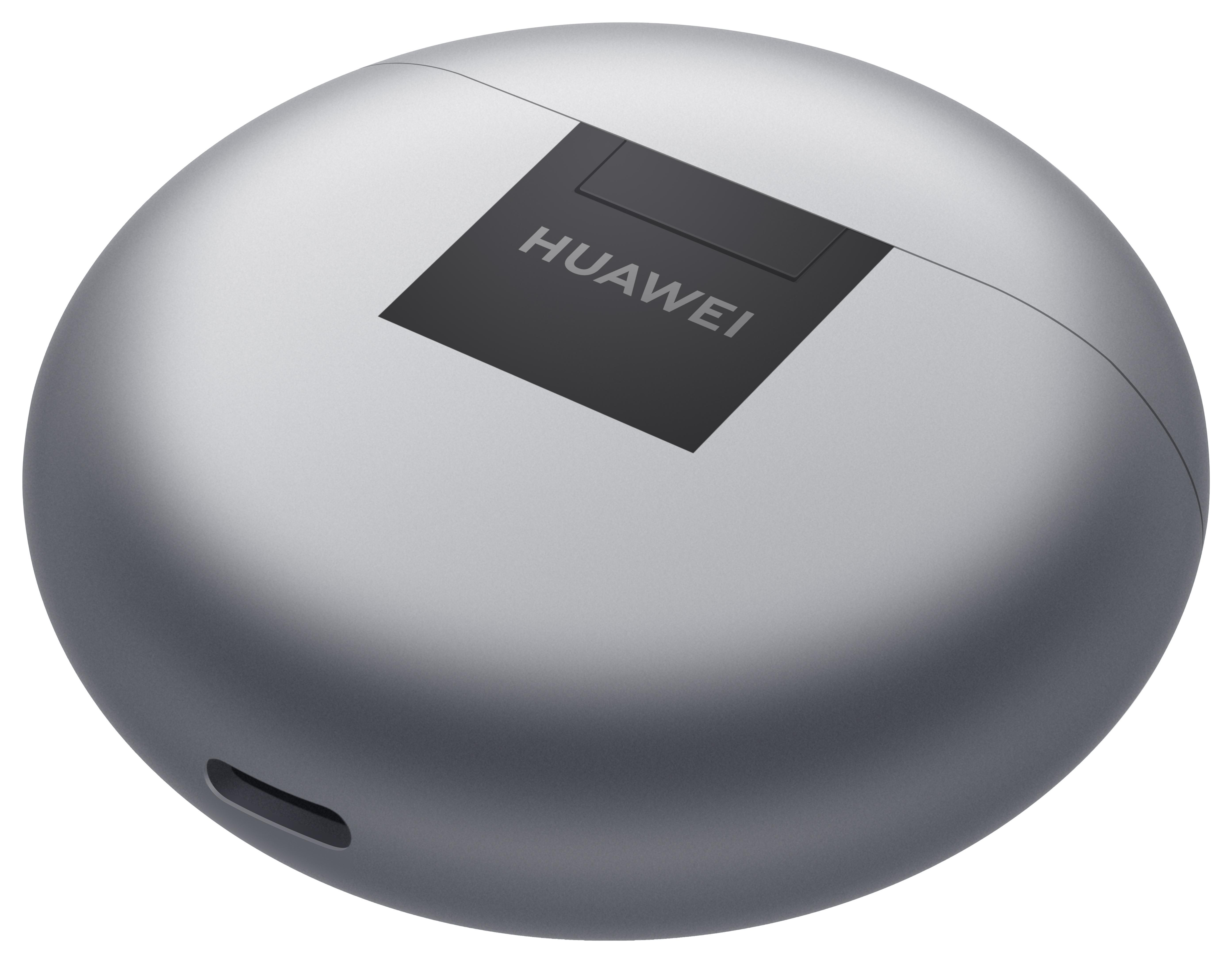 HUAWEI 55034496 FREEBUDS 4 True Wireless (WIRED CASE), In-ear Kopfhörer Bluetooth Silver Frost