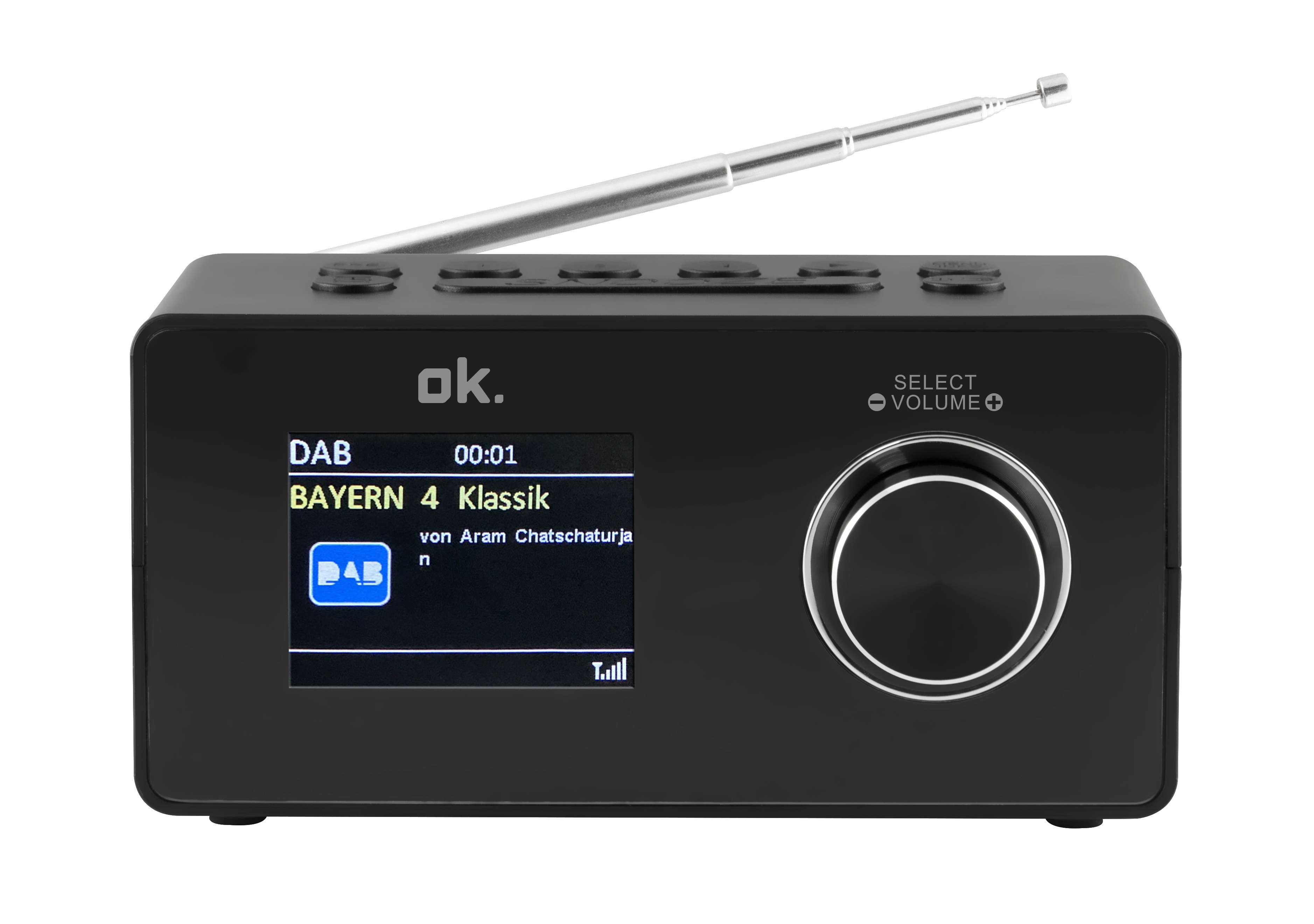 OK. OCR DAB+, FM, 430-B Bluetooth, Schwarz Radiowecker