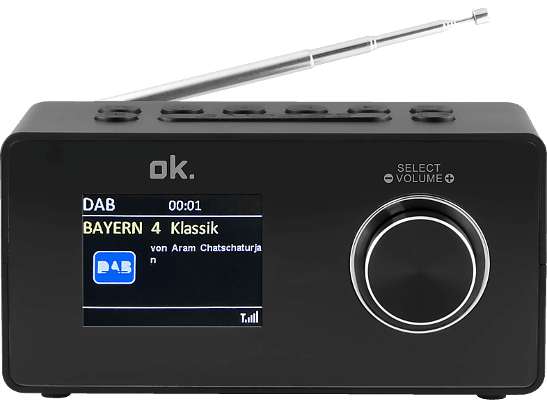OK. OCR DAB+, FM, 430-B Bluetooth, Schwarz Radiowecker