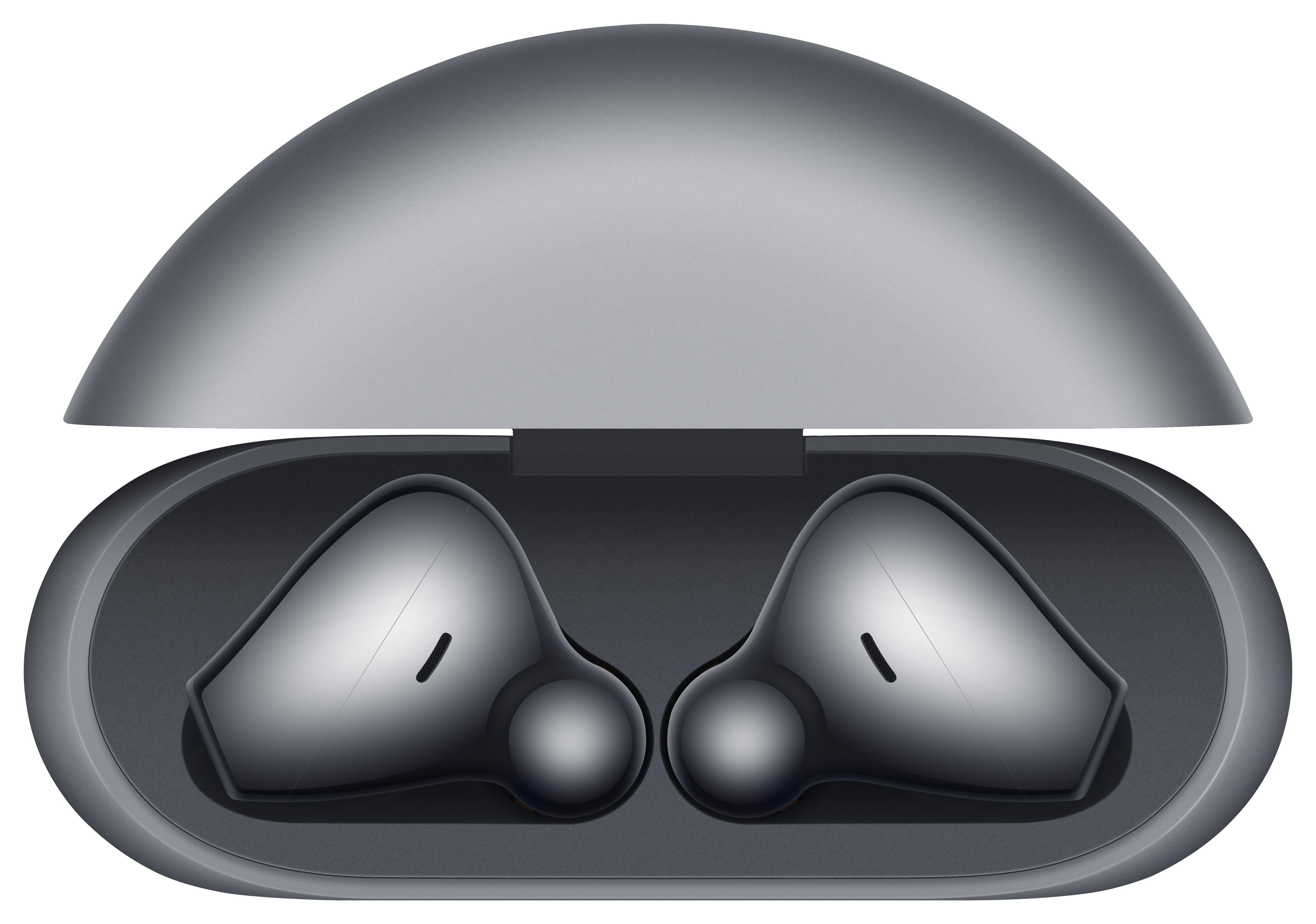 HUAWEI 55034496 FREEBUDS 4 True Wireless (WIRED CASE), In-ear Kopfhörer Bluetooth Silver Frost