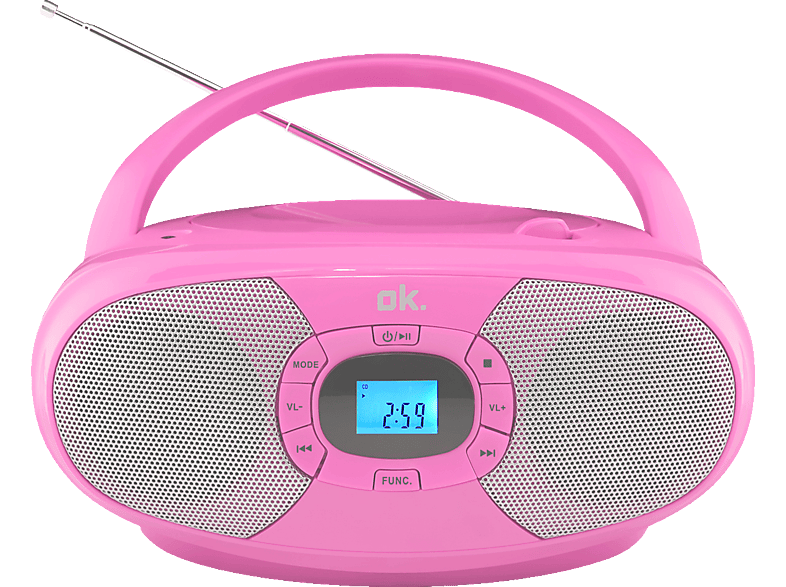 OK. ORC 131-PK STEREO CD Player, Pink