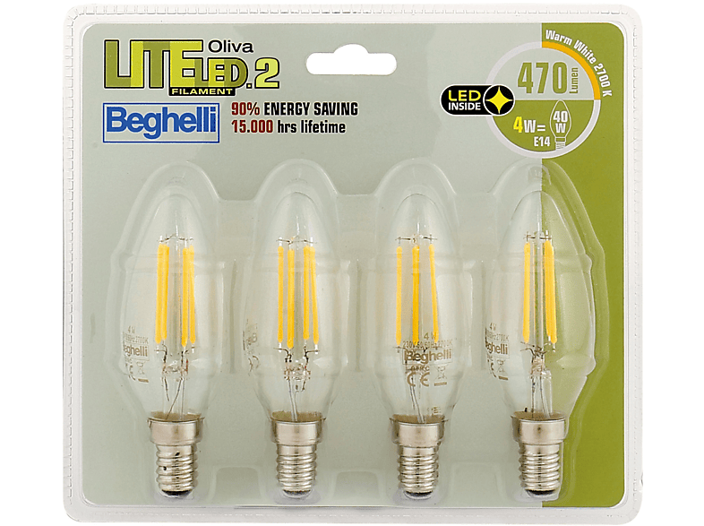 Beghelli 56071 LED-Lampe E14 4W – Energiesparend & Langlebig In Weiß