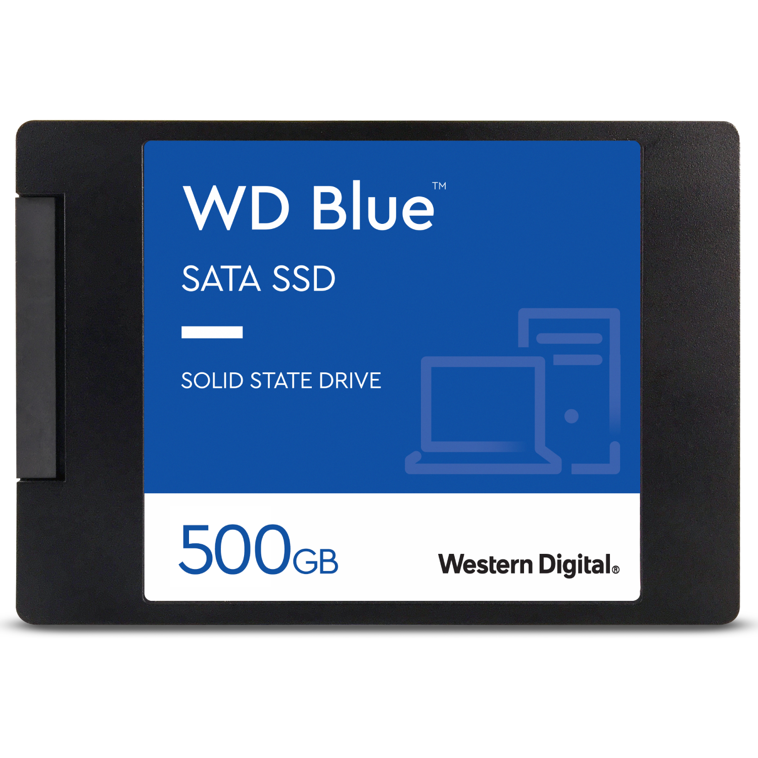 Disco duro SSD interno 500 GB - Western Digital WD Blue SATA SSD, Con Carcasa, 3D NAND, Lectura 560 MB/s, Azul