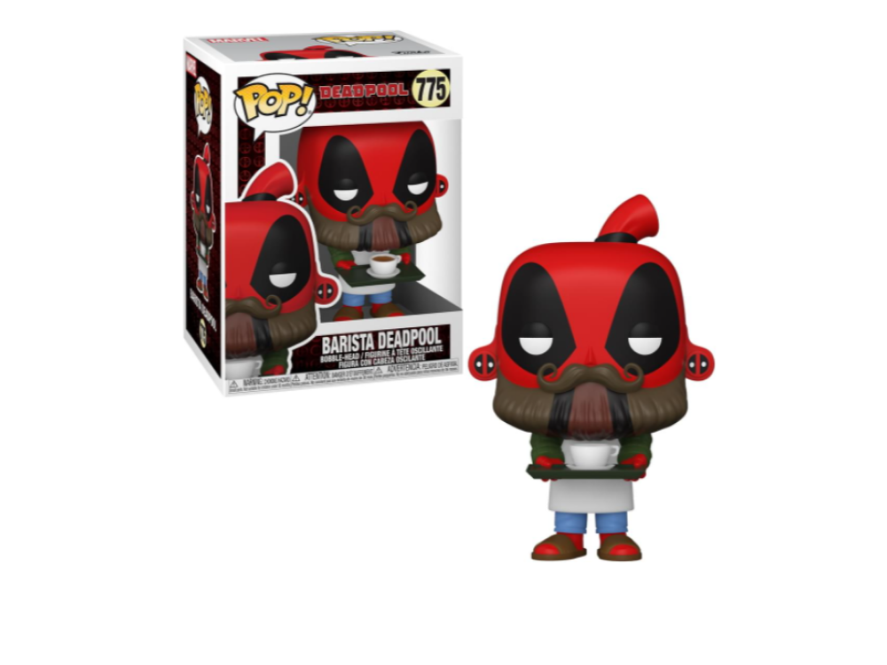 Figura Funko Pop! - Marvel Deadpool (30th Anniversary)- Barista Deadpool 775, 9 cm, Vinil, Rojo