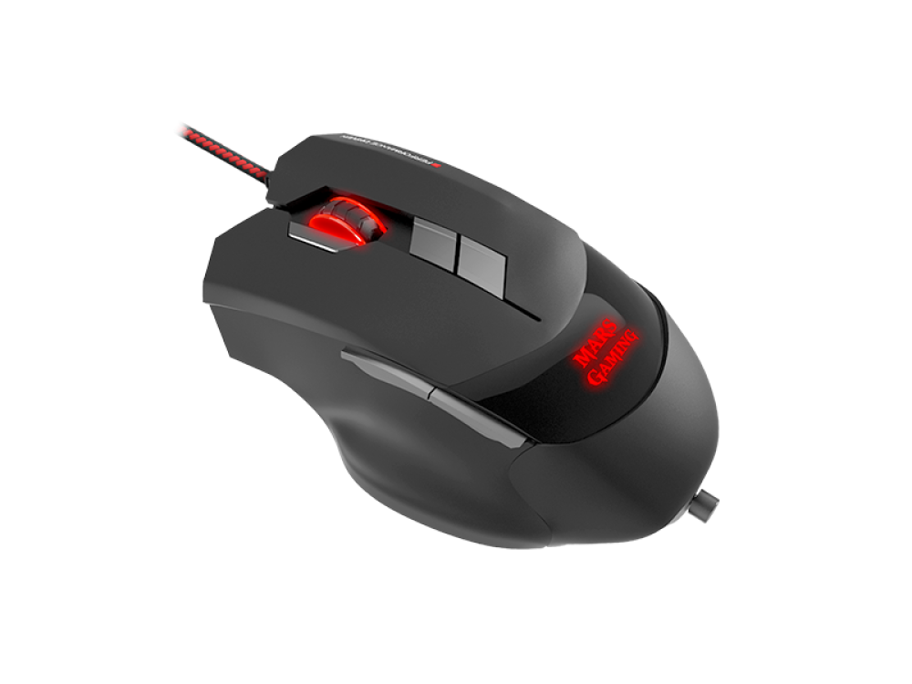 Ratón gaming - Mars Gaming MM3, Por cable, 16400 ppp, Iluminación RGB, Negro