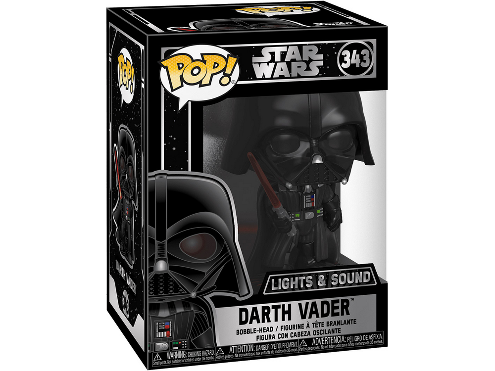 Figura Funko Pop! - Darth Vader Electronic, Star Wars, Luz roja, 9.50 cm, Negro