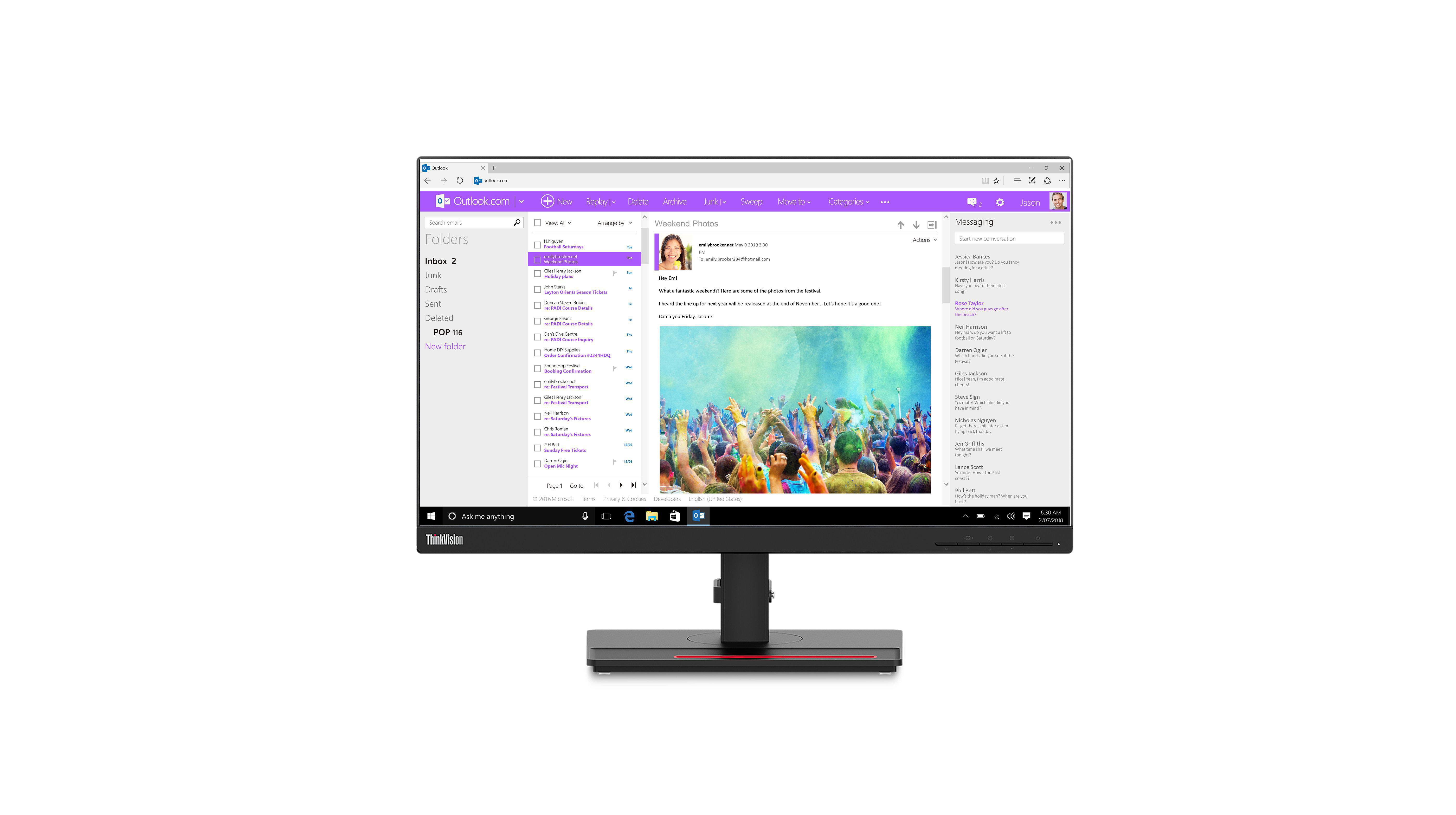 LENOVO - B2B ThinkVision T24i-2L 23,8 Zoll  Full-HD  Monitor  6 ms Reaktionszeit  