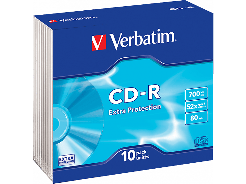 VERBATIM CD-R írható lemez, 700 MB, 10 db, tokos (43415)