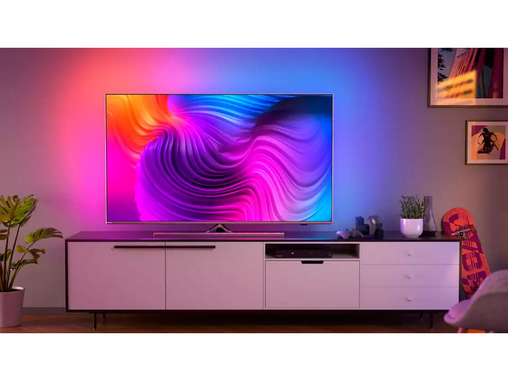 TV LED 75" - Philips 75PUS8506/12, UHD 4K, P5, Ambilight, Dolby Vision, Atmos, Android TV, Control voz, Plata