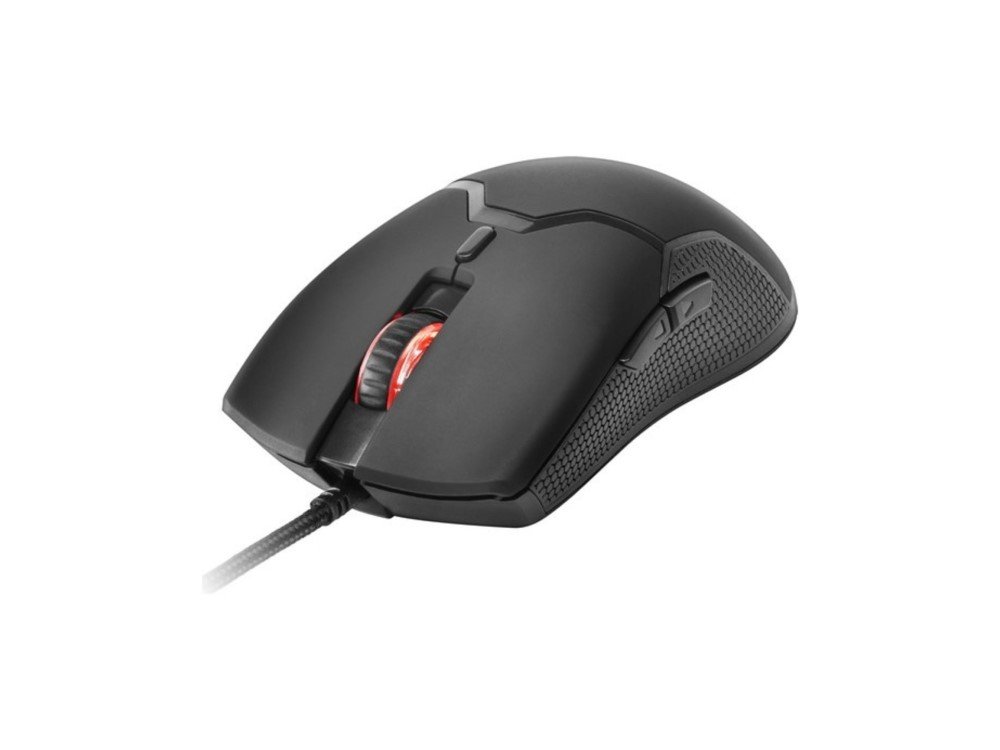 Ratón gaming - Mars Gaming MMV, Por cable, 10000 ppp, Iluminación RGB, Trenzado, Negro