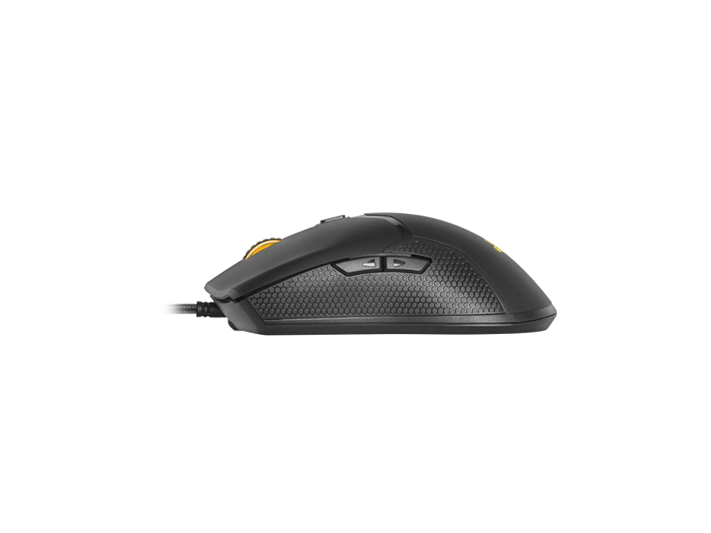 Ratón gaming - Mars Gaming MMV, Por cable, 10000 ppp, Iluminación RGB, Trenzado, Negro