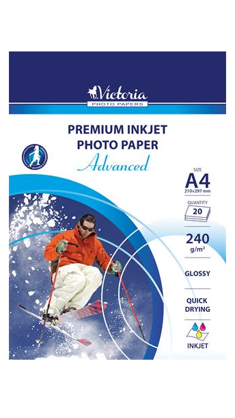 VICTORIA Tintasugaras fotópapír, A4, 240 g, fényes (LVIG03)