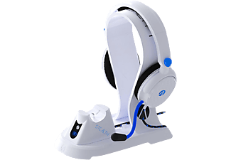 STEALTH SP-C160 V Ultimate Gaming Station - Ladestation + Gaming Headset (Weiss/Blau/Schwarz)