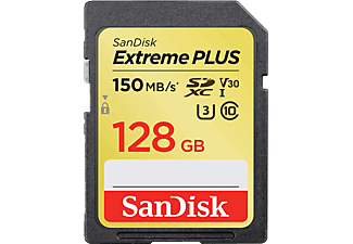 Tarjeta SDXC - SanDisk Extreme PLUS, 128 GB, 150 MB/s, UHS-I, U3, V30, Clase10, Resistente al Agua, Multicolor