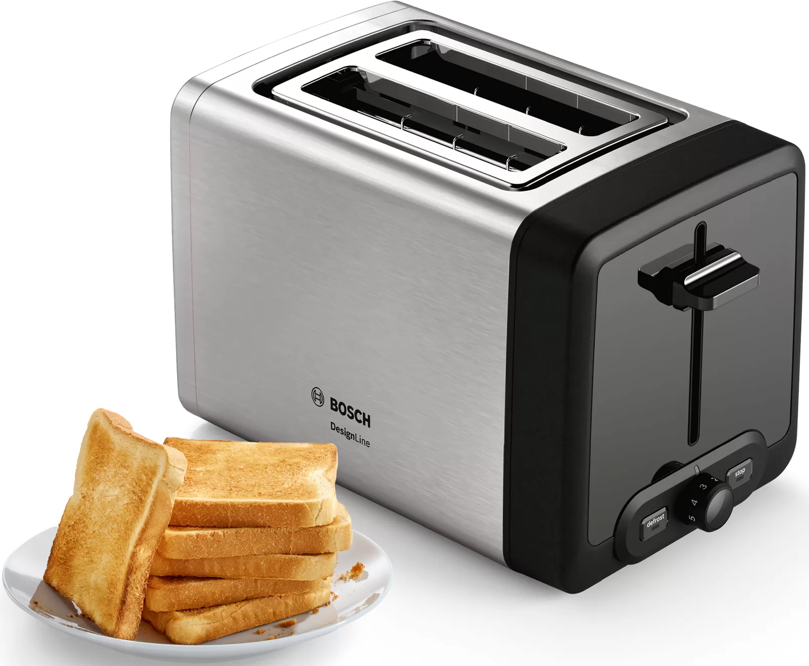 BOSCH TAT4P420DE - Toaster (Edelstahl/Schwarz)