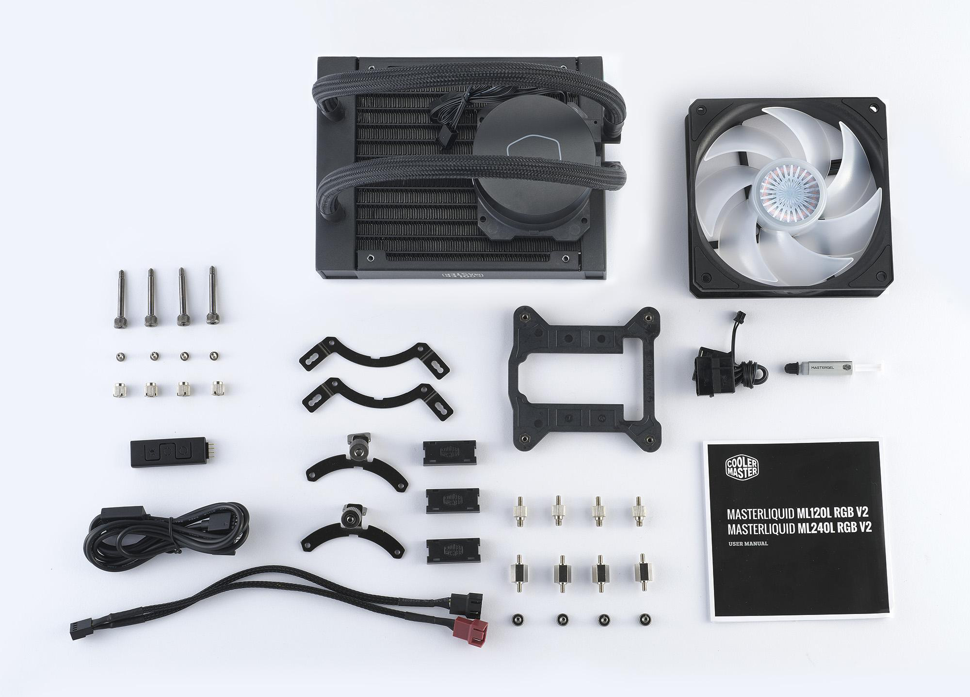 COOLER MASTER MasterLiquid ML120L V2 RGB CPU Kühler, Schwarz