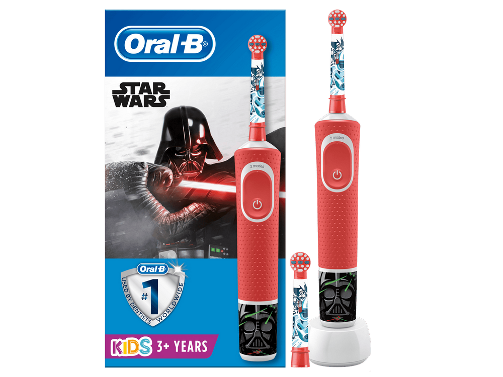 Cepillo Niños Oralb star wars plus box+2 recambios dental infantil braun vitality 100 kids para disney magic timer dientes con mango recargable y tecnología apto mayores 3