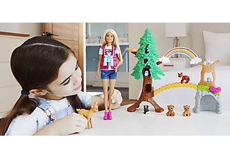 BARBIE Waldtier-Forscherin-Spielset mit Puppe und Zubehör Spielset Mehrfarbig