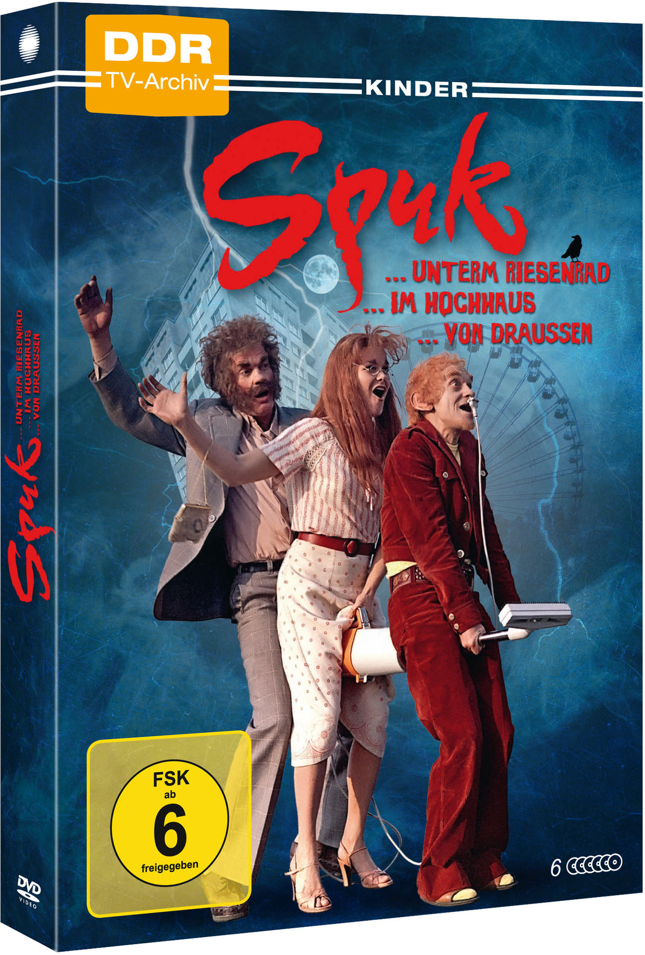 DVD-Cover mit drei Personen vor blauem, bewölktem Hintergrund. Der Titel ist Spuk.
