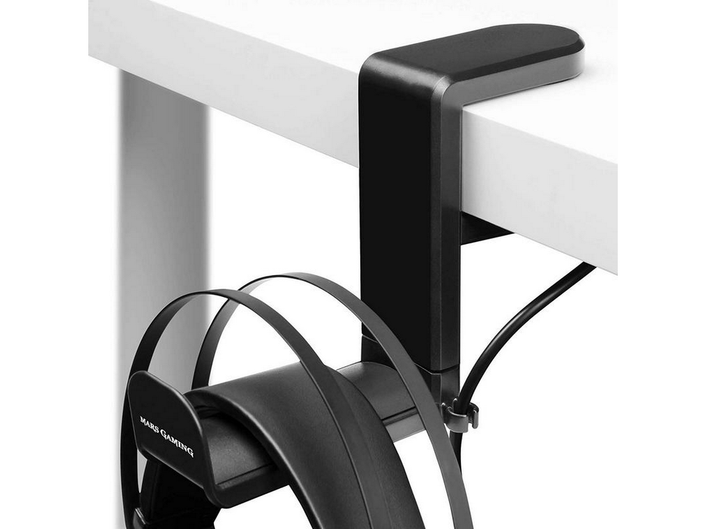 Soporte auriculares - Mars Gaming MHH, Rotación 360º, Pies de goma antideslizante, Negro