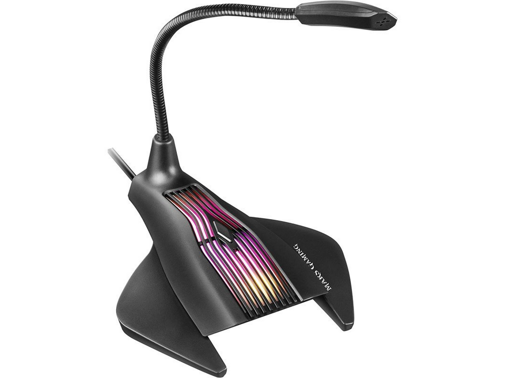 Micrófono - Mars Gaming MMIC, USB, RGB Flow, Para PC, Mac, PS4, PS5, Negro