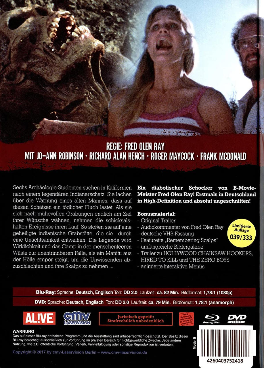 Filmposter mit Text auf Deutsch, mit Szenen aus Horrorfilmen.