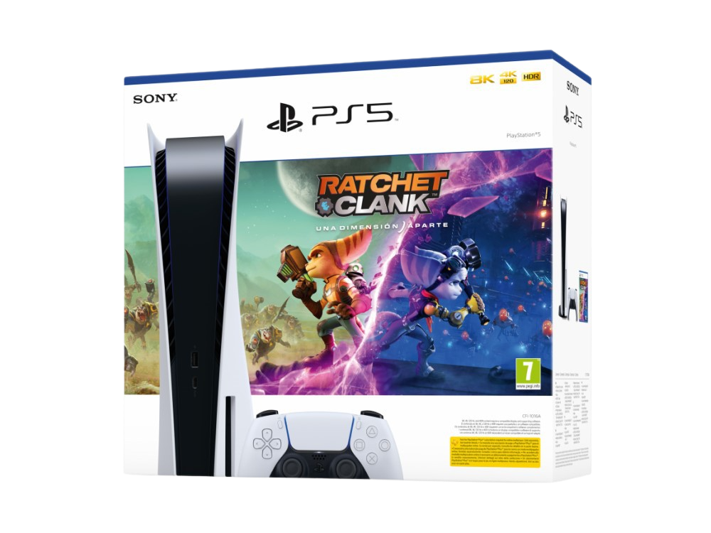 Consola - Sony PS5, 825 GB, 4K, HDR, Blanco + Ratchet & Clank: Una Dimensión Aparte
