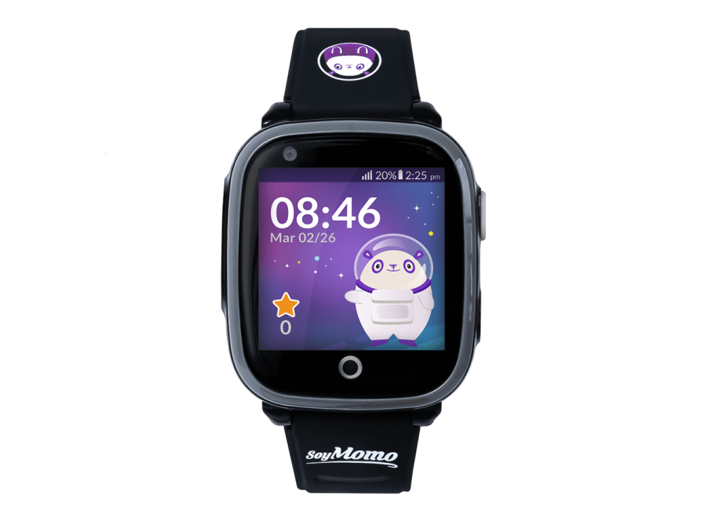 Soymomo Space 4g reloj gps para niños smartwatch con negro 48 h 1.4 ip67 frontal