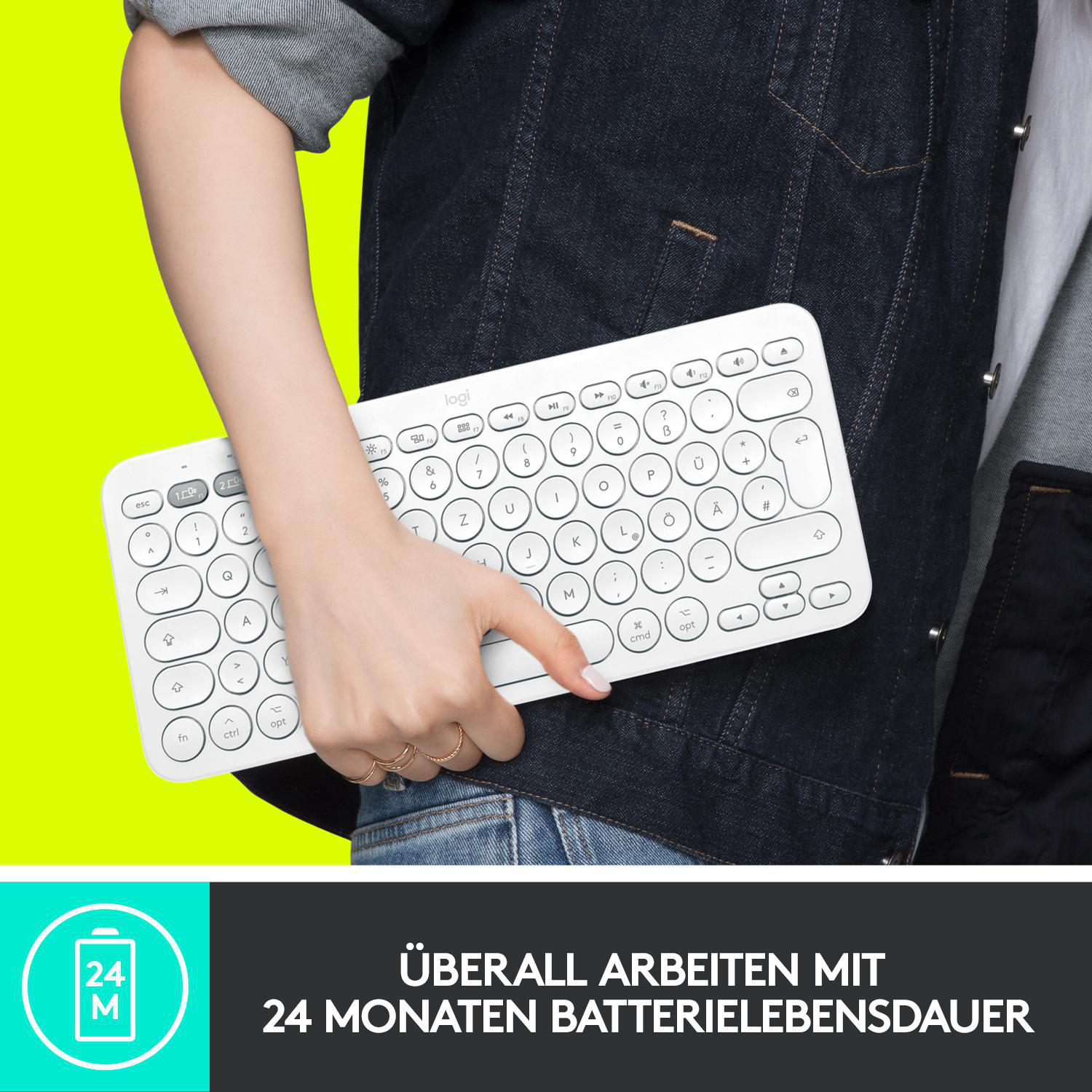 LOGITECH K380 Multi-Device, für Mac, Bluetooth, Tastatur, Sonstiges, kabellos, Weiß