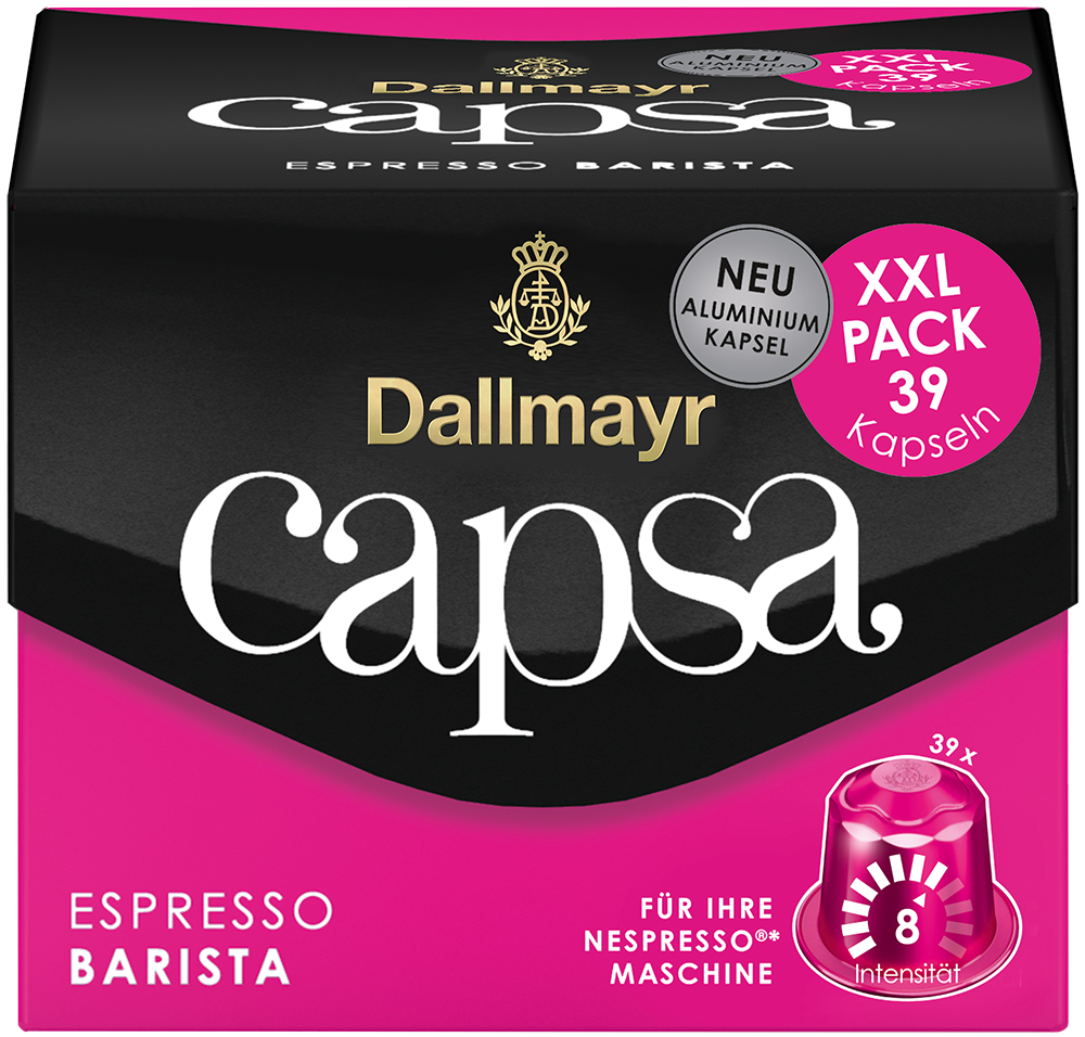 DALLMAYR Espresso Barista XXL Kaffeekapseln, 39 Stück, Kompatibles