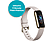 FITBIT Luxe - Bracelet d'activité (S: 140-180 mm / L: 180-220 mm, Silicone, Blanc lunaire/Acier inoxydable or pâle)
