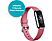 FITBIT Luxe - Bracelet d'activité (S: 140-180 mm / L: 180-220 mm, Silicone, Orchidée/Acier inoxydable platine)