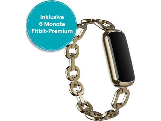 FITBIT Luxe - Édition Spéciale - Bracelet d'activité (S: 140-180 mm / L: 180-220 mm, Acier inoxydable / Silicone, Acier inoxydable or pâle)