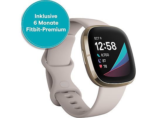 FITBIT Sense - Traqueur d'activité (Blanc/Or)