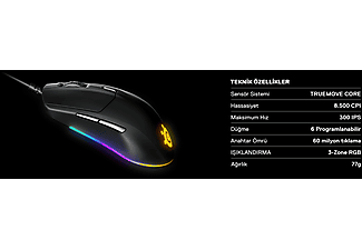 STEELSERIES SSM62513 Rival 3 RGB Gaming Mouse Siyah_4