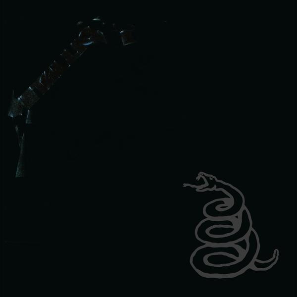 Fekete album borító, Metallica logó kígyóval.