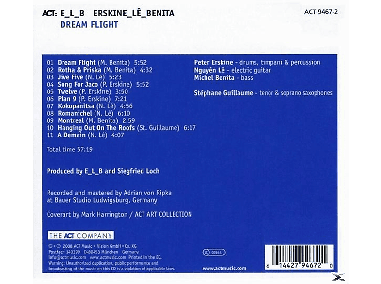 Thumbnail - Peter Erskine, Erskine,P./Le,N./Benita,M./E L B - Dream Flight (CD)