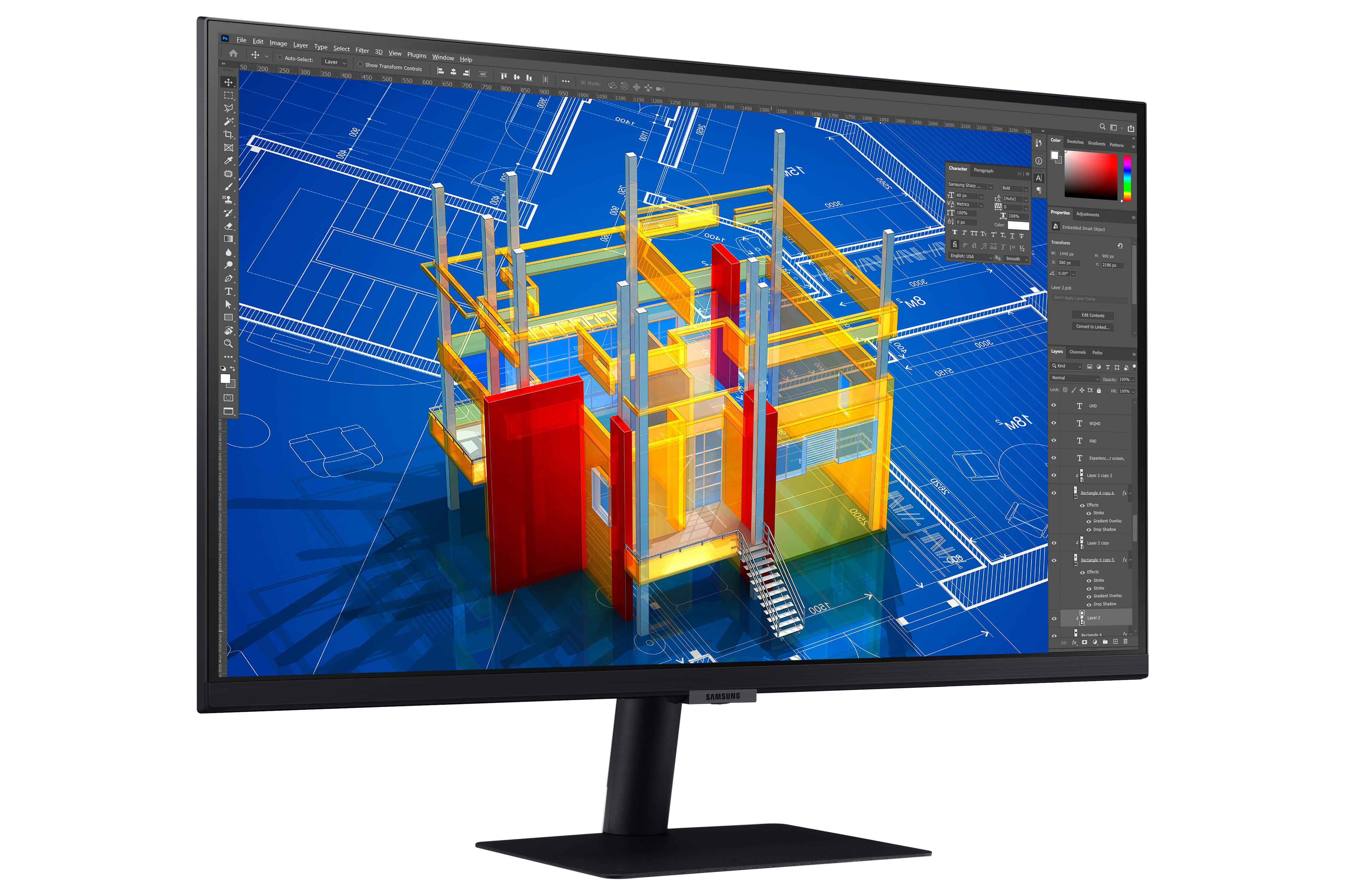 SAMSUNG S27A706NWU 27 Zoll  UHD 4K  Monitor  5 ms Reaktionszeit  