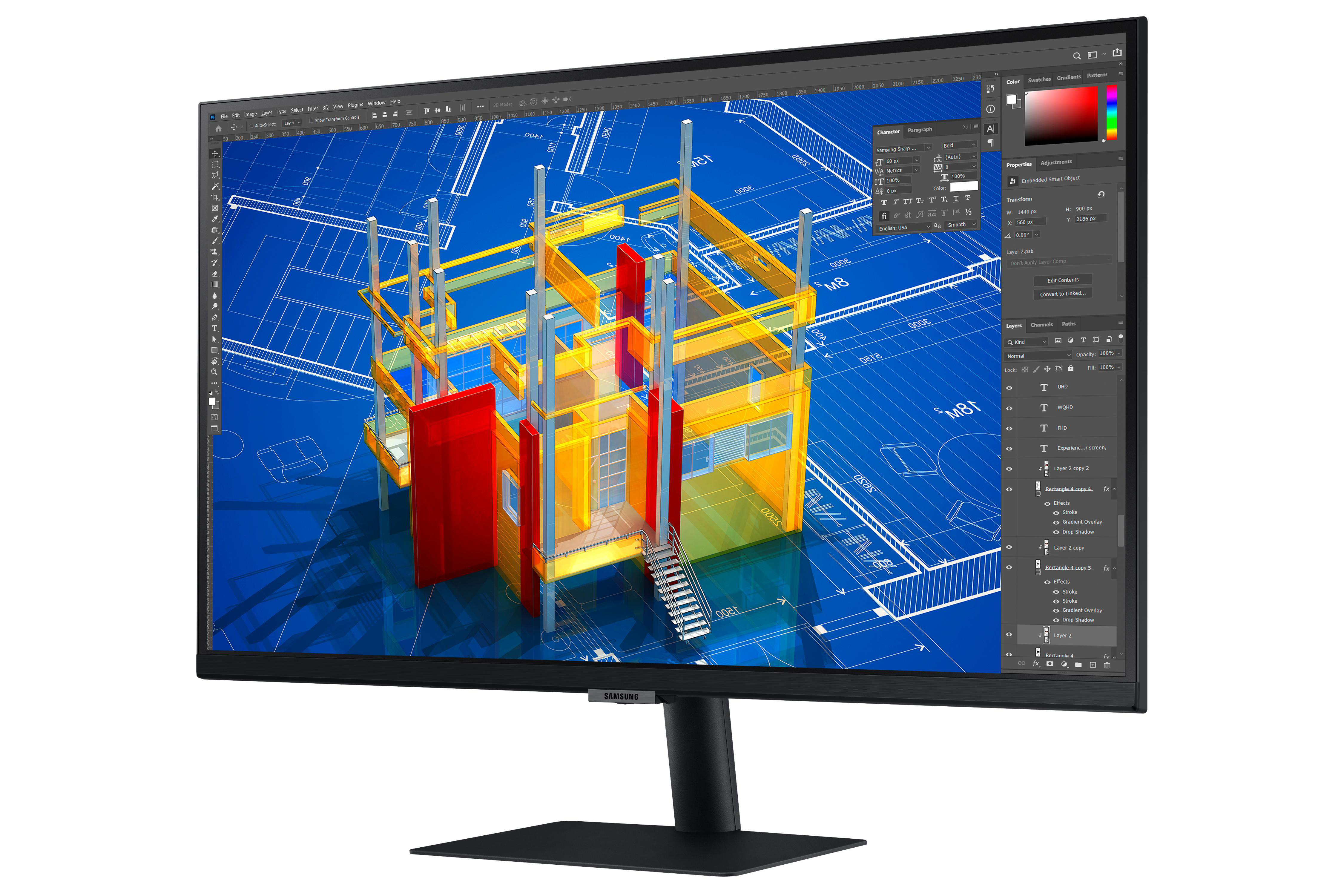 SAMSUNG S27A706NWU 27 Zoll  UHD 4K  Monitor  5 ms Reaktionszeit  