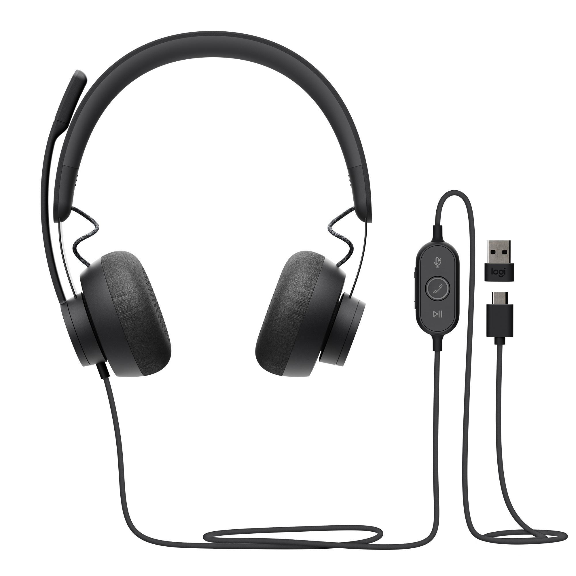 LOGITECH Zone 750 mit Noise-Cancelling-Mikrofon, On-ear Headset Schwarz