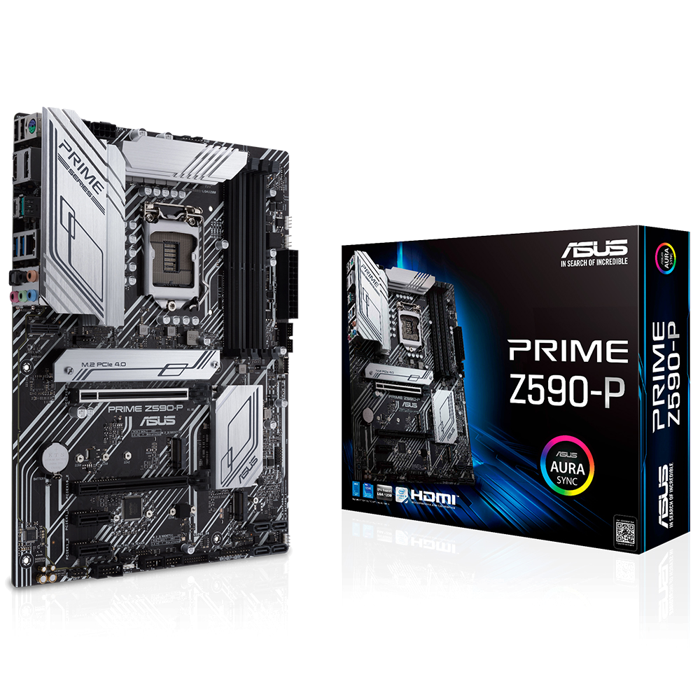 ASUS Prime Z590-P Intel Z590 LGA1200 DDR4 5000 DP HDMI 3x M2 USB3.2 Aura RGB 2.5Gb Intel 128GB’a kadar Atx Anakart