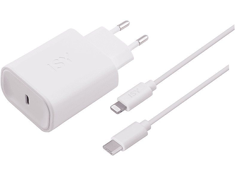 ISY Iwc-2500 Lightning-naar-usb-c Power Delivery Fast Charger Wit