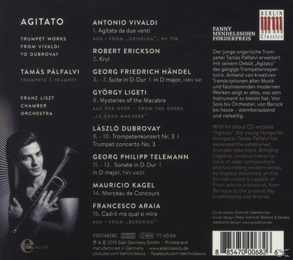 CD tok hátulja, számlistával és egy trombitás férfival.