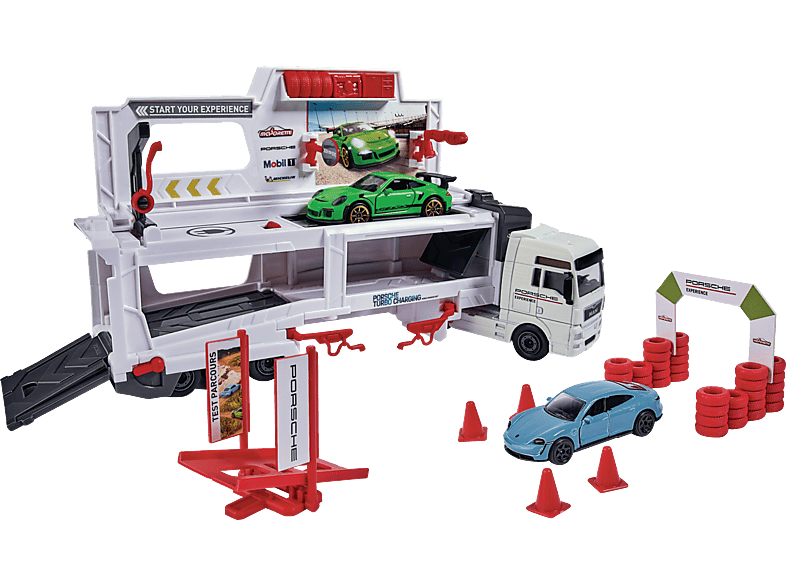 MAJORETTE MAN TGX Truck Porsche Experience inkl. 2 Fahrzeuge Spielset Mehrfarbig