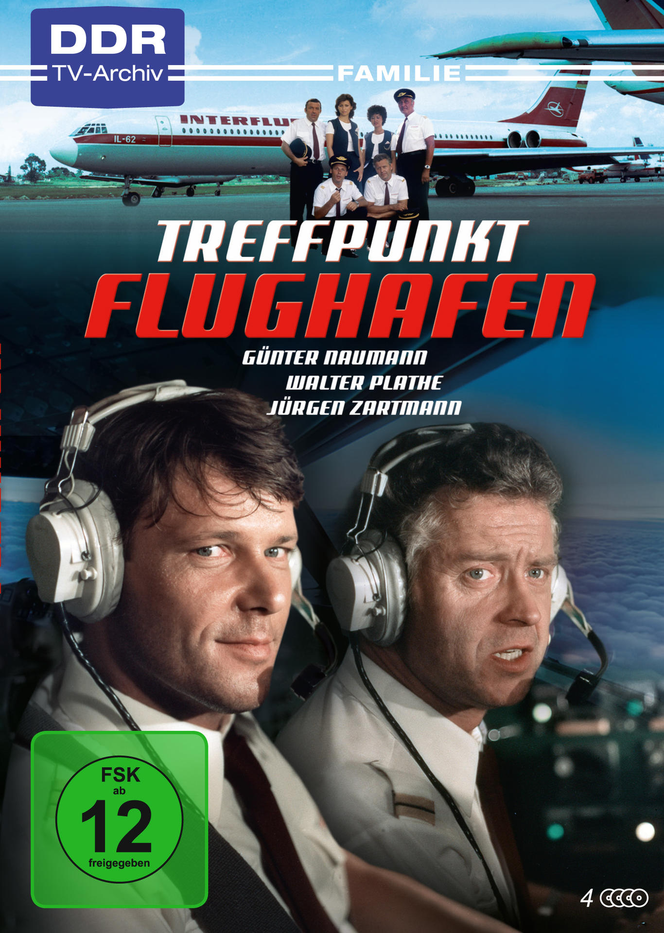 Filmcover: Zwei Männer in Pilotenuniformen im Cockpit eines Flugzeugs, mit Titel oben.