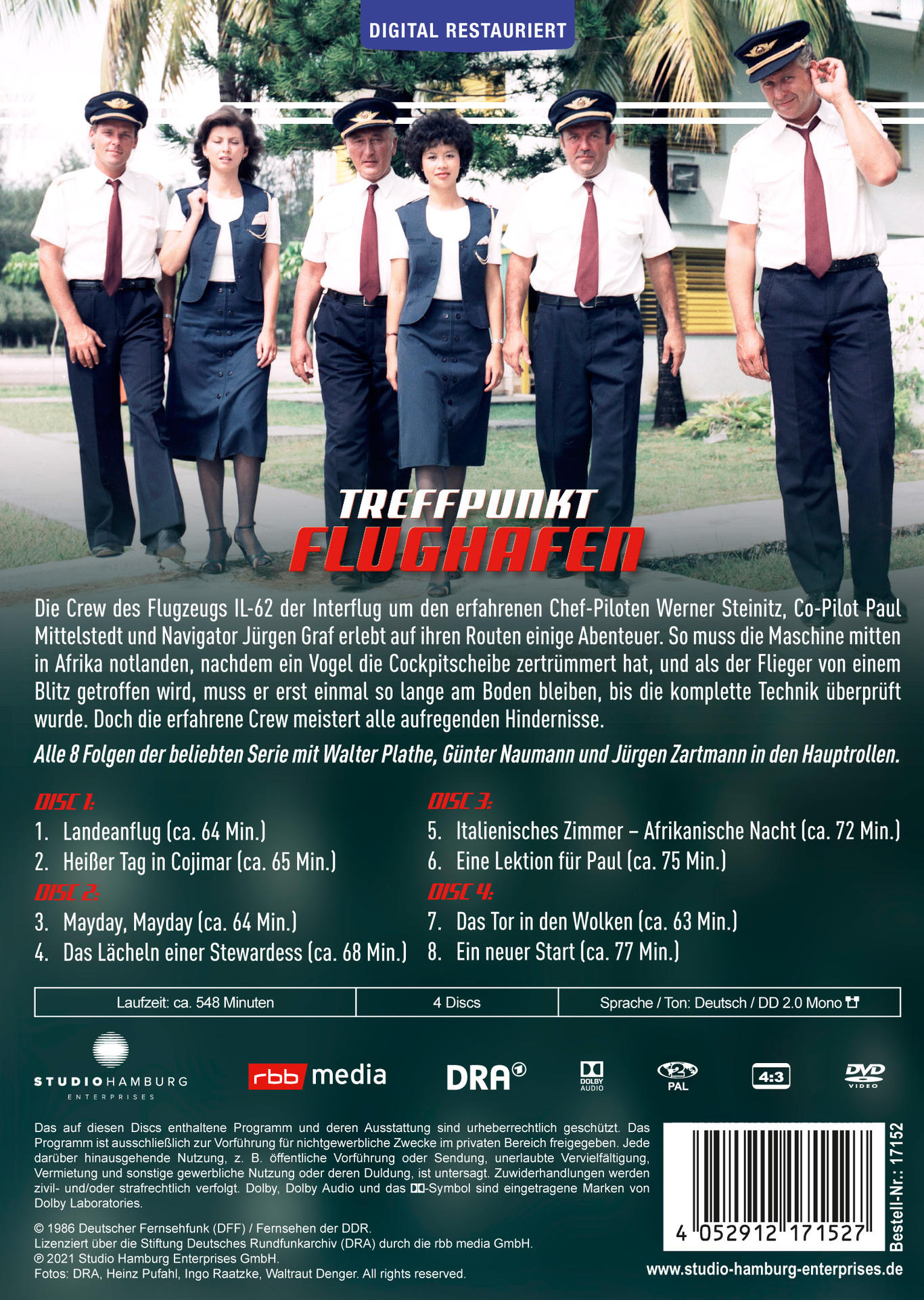 Eine DVD-Hülle mit Filmtitel, einer Gruppe von Leuten und Text.