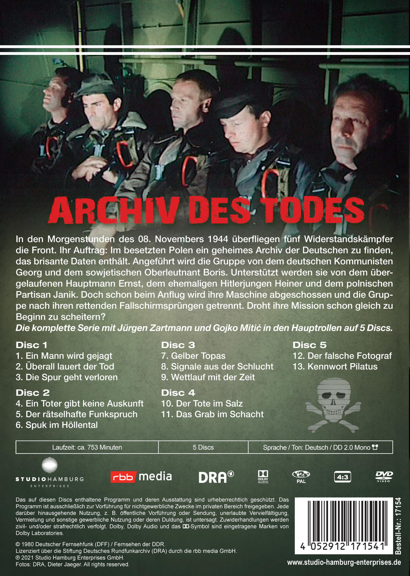Rückseite einer DVD-Hülle mit Text auf Deutsch und Bildern von Männern.